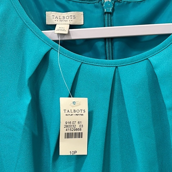 Talbots Petite Polyester Work Dress with Striped Pleated Bottom sz. 10P NWT - Picture 5 of 10